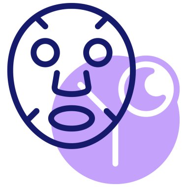 yüz maskesi simgesi, vektör illüstrasyonu basit tasarım