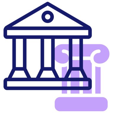 Müze binası Web simgesi basit illüstrasyon