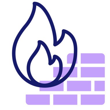  Güvenlik duvarı. Web simgesi basit illüstrasyon