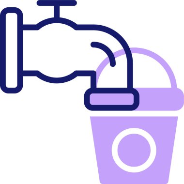 Su musluğu. Basit resimleme