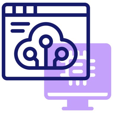 Teknoloji. Web simgesi basit illüstrasyon 