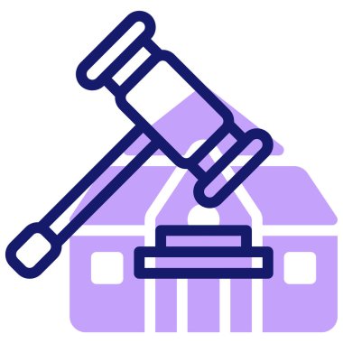 Yargıç Tokmak simgesi, vektör illüstrasyonu basit tasarım