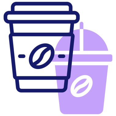 Kahve. Web simgesi basit illüstrasyon