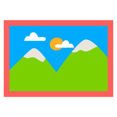 Dağlar. Web simgesi basit illüstrasyon