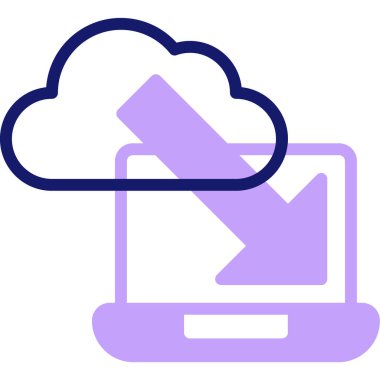 Bulut hesaplama simgesi, vektör illüstrasyonu basit tasarım