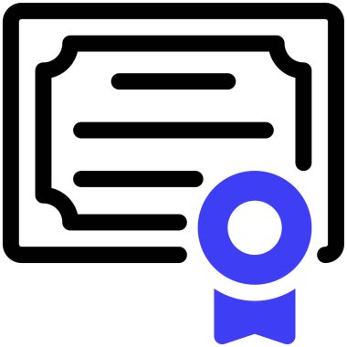 Sertifika simgesi, vektör illüstrasyonu basit tasarım