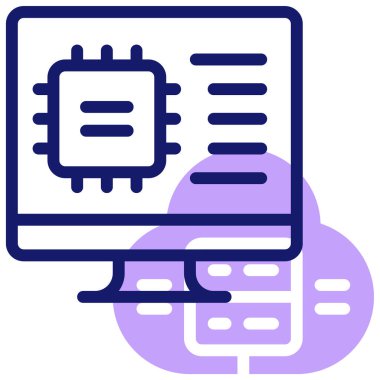 Teknoloji. Web simgesi basit illüstrasyon