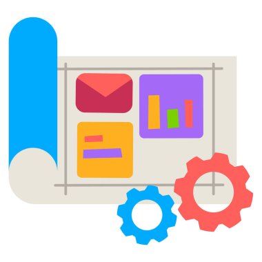 yönetim web simgesi basit illüstrasyon