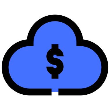 Bulut. Web simgesi basit illüstrasyon