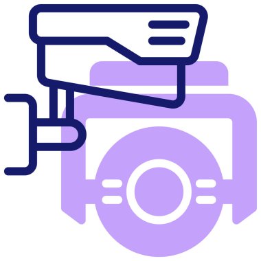 CCTV kamera simgesi, vektör illüstrasyonu basit tasarım