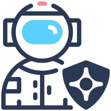 Astronot. Web simgesi vektör illüstrasyonu 