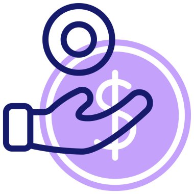 sponsor simgesi, vektör illüstrasyonu 