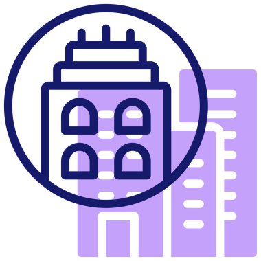 Bina. Web simgesi basit illüstrasyon