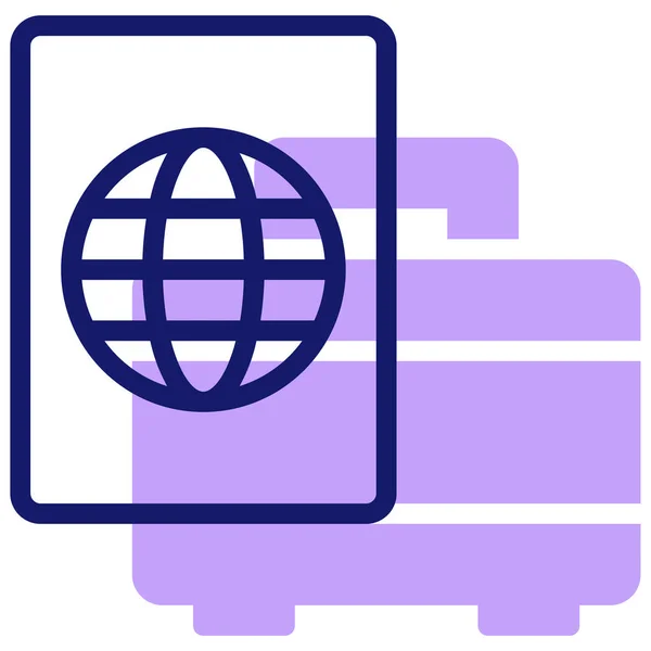 Passaporte Ícone Web Vetor Ilustração —  Vetores de Stock