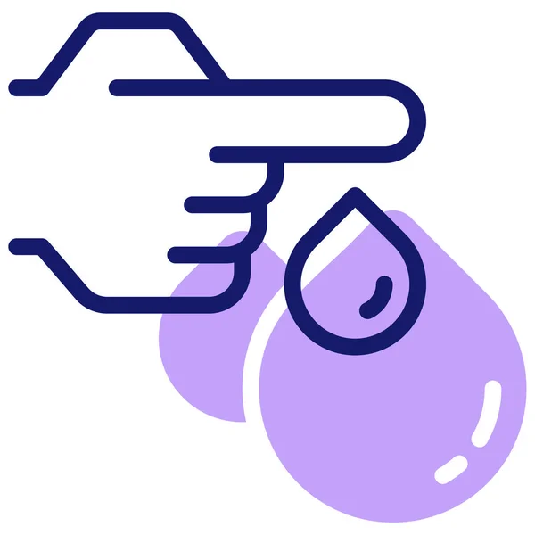 Finger Mit Wassertropfen Web Symbol Einfache Illustration — Stockvektor