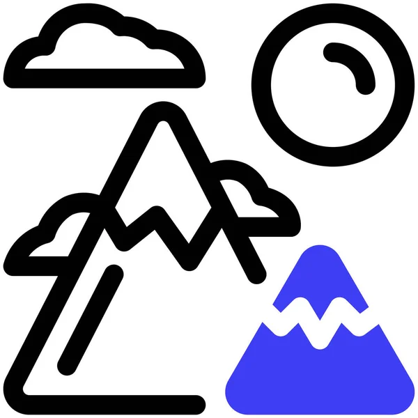 Montanhas Ícone Web Ilustração Simples —  Vetores de Stock