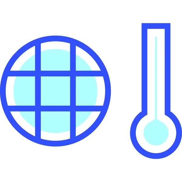 温度計地球温暖化 Webアイコンシンプルなイラスト — ストックベクタ
