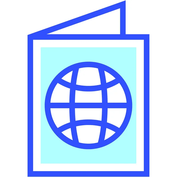 パスポートウェブアイコンベクトルイラスト — ストックベクタ