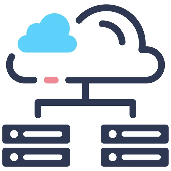 Cloud Webová Ikona Jednoduchá Ilustrace — Stockový vektor