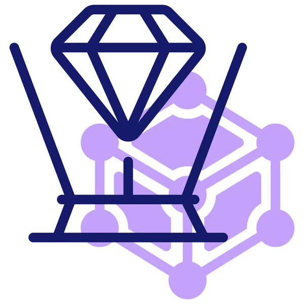 Illustration Einer Lila Diamanten Ikone — Stockvektor