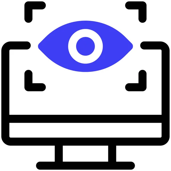Εικονίδιο Διάνυσμα Ματιών Απλό Περίγραμμα Επίπεδο Εικονόγραμμα — Διανυσματικό Αρχείο