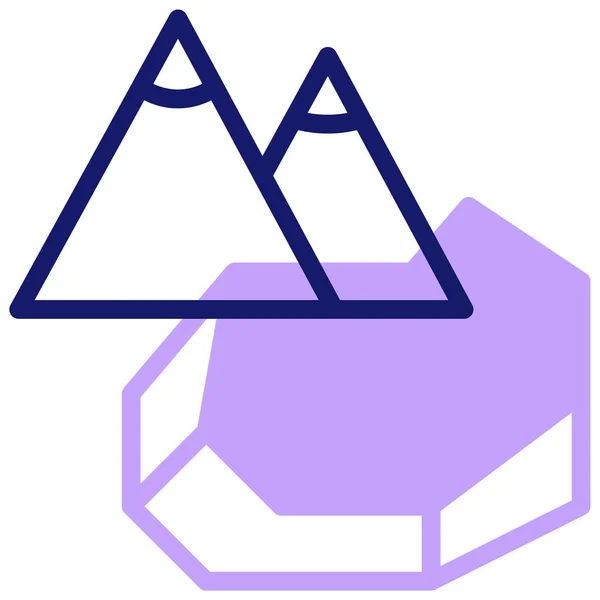 Montañas Icono Web Ilustración Simple — Archivo Imágenes Vectoriales