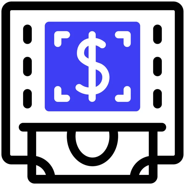 Geldautomaat Web Icoon Eenvoudige Illustratie — Stockvector