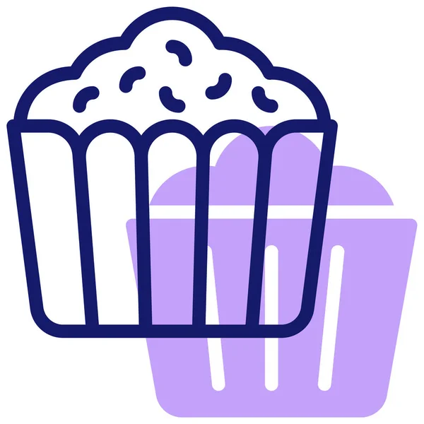 Ícone Web Cupcake Design Simples — Vetor de Stock