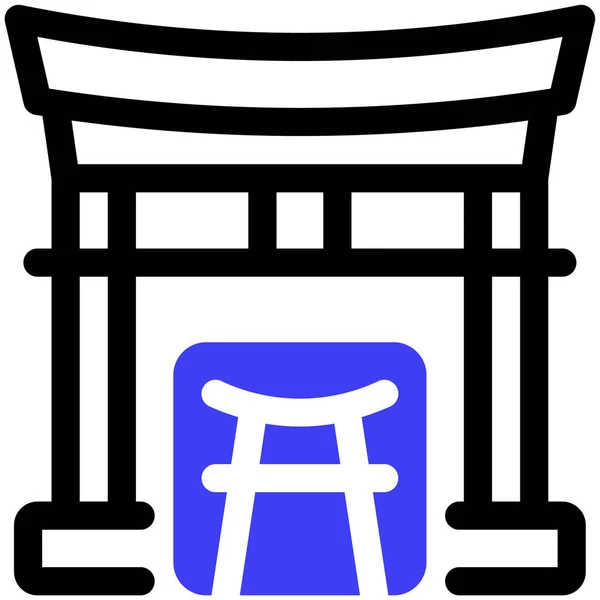 Icône Temple Chinois Illustration Vectorielle — Image vectorielle