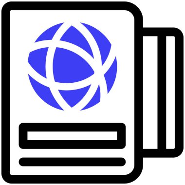 Pasaport web simgesi vektör illüstrasyonu