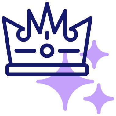 Taç simgesi vektörü. İnce çizgi işareti. izole resimleme sembolü