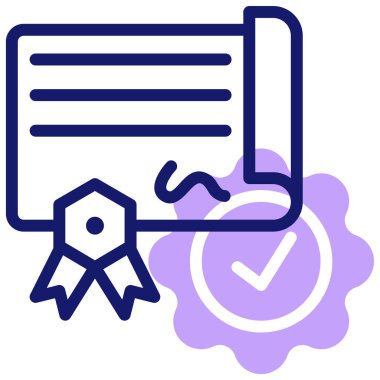 Certificate icon, vector illustration simple design