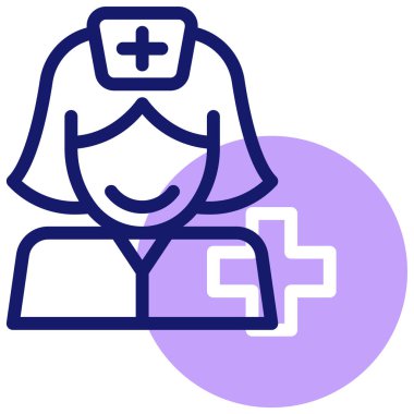 Hemşire doktor. Web simgesi basit illüstrasyon