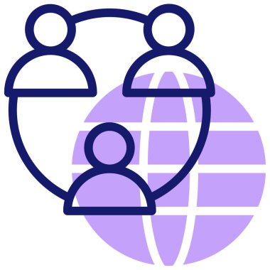 çevrimiçi toplantı sohbet illüstrasyonu, basit web simgesi 