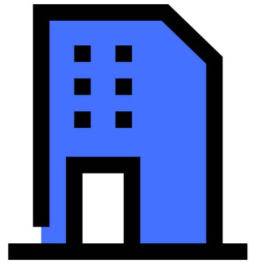 Bina. Web simgesi basit illüstrasyon