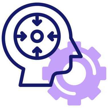 konsantrasyon simgesi, vektör illüstrasyonu basit tasarım