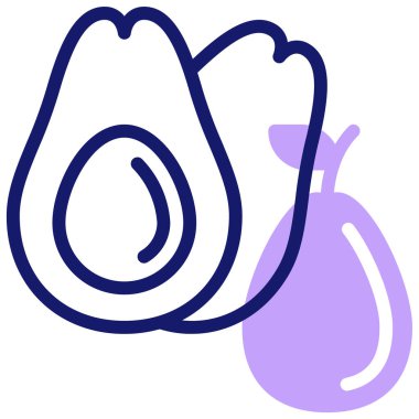 avokado modern simgesi, vektör illüstrasyonu