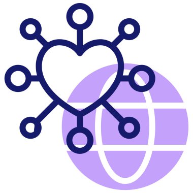 Bilgisayar ağı simgesi, vektör illüstrasyonu basit tasarım