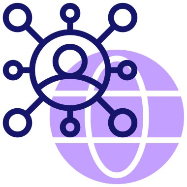 Bilgisayar ağı simgesi, vektör illüstrasyonu basit tasarım