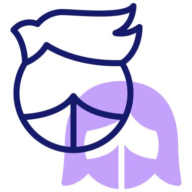 güzel kadın yüz çizgisi vektör simgesi