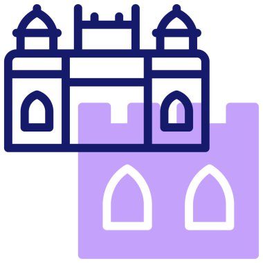 Kırmızı Kale ikon vektör illüstrasyonu