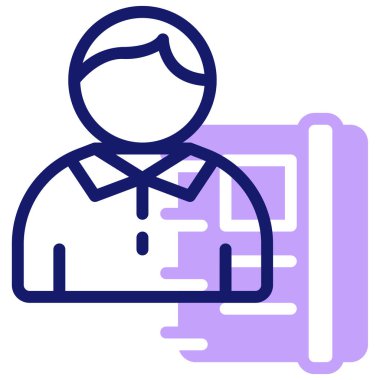 öğrenci web simgesi, basit illüstrasyon