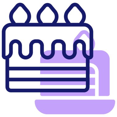 Kek simgesi, vektör illüstrasyonu basit tasarım