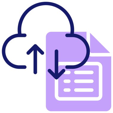 Bulut deposu. Web için basit illüstrasyon