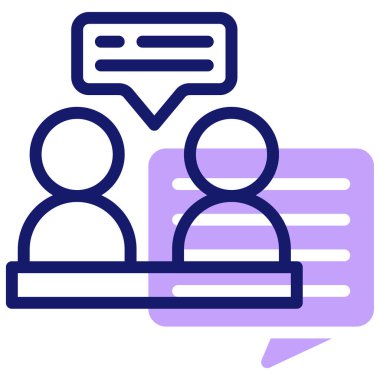 tartışma ve değişim simgesi, vektör illüstrasyonu basit tasarım