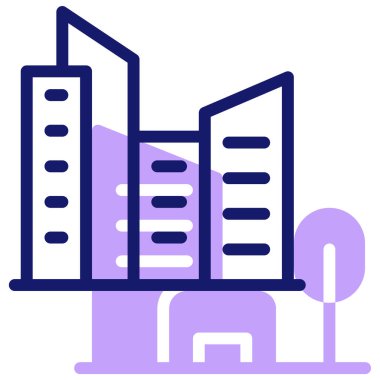 Bina. Web simgesi basit illüstrasyon