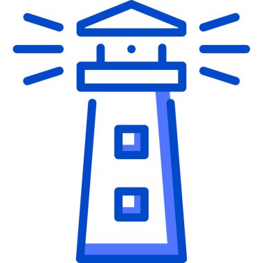 Deniz feneri. Web simgesi vektör illüstrasyonu 