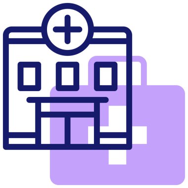 Hastane binası simgesi, vektör illüstrasyonu basit tasarım