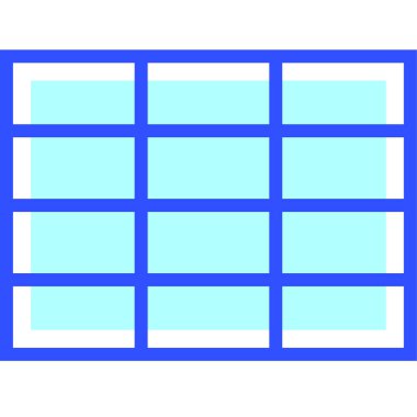 Dikdörtgen Izgara İşaret Simgesi Vektör Çizimi