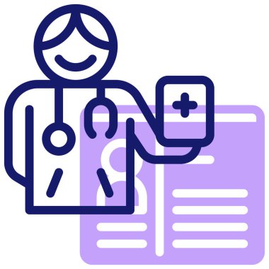 Doktor. Web simgesi basit illüstrasyon